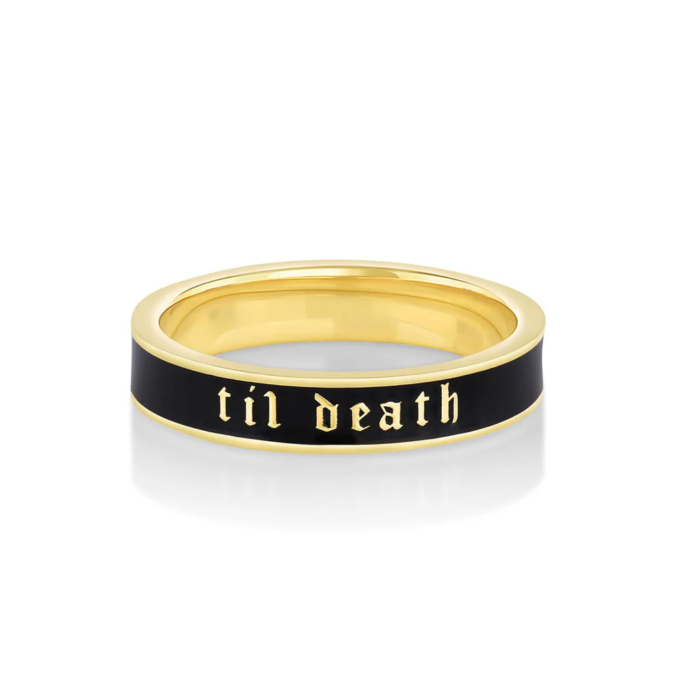 Til Death Black Enamel Band - 4mm | Marrow Fine