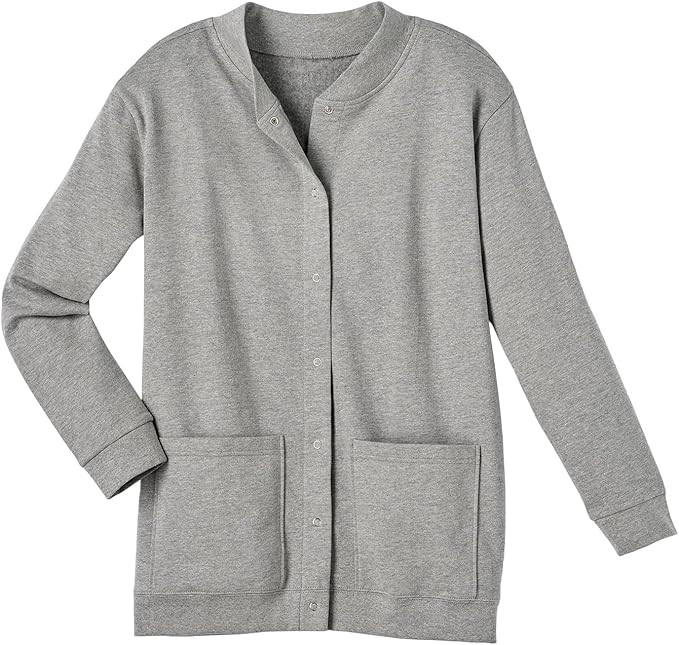 CATALOG CLASSICS Womens Fleece Jacket Snap Front Cardigan Sweatshirt for Women | Amazon (US)