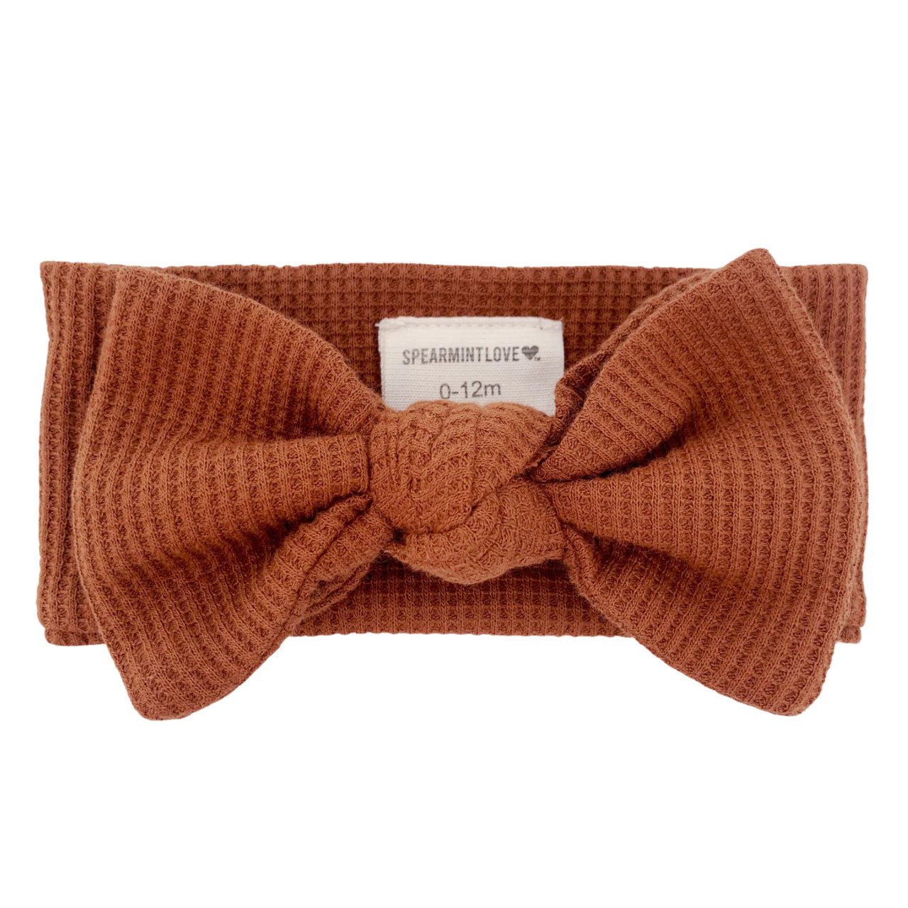 Organic Waffle Knot Bow, Caramel | SpearmintLOVE