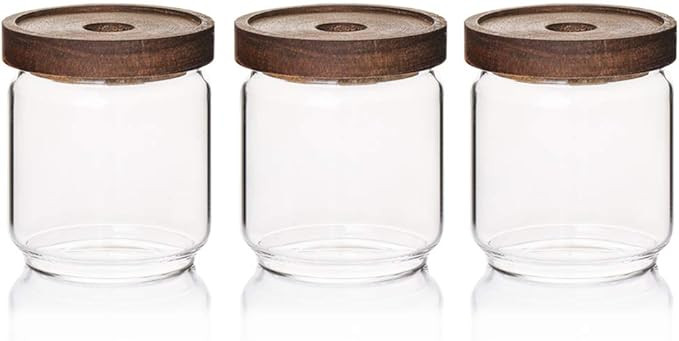 Amazon.com: Sweejar 16 OZ Glass Food Storage Jar with Lid(set of 3),Airtight Canisters for Bathro... | Amazon (US)