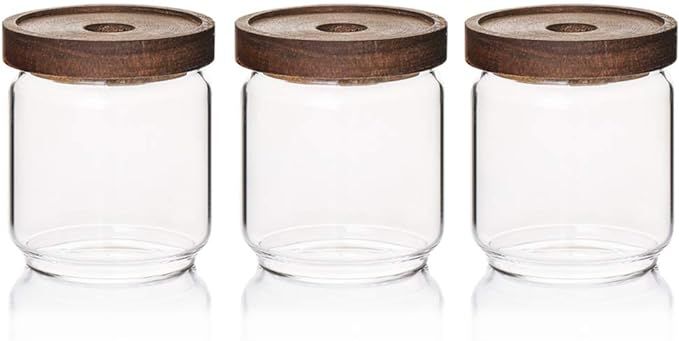 Sweejar 16 OZ Glass Food Storage Jar with Lid(set of 3),Airtight Canisters for Bathroom,Kitchen C... | Amazon (US)