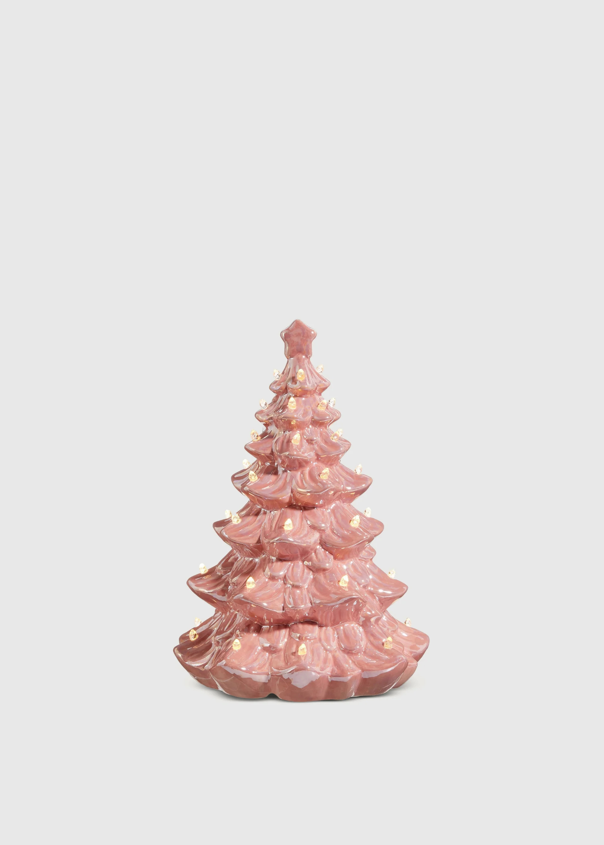 Pink Ceramic Tabletop Christmas Tree with Lights - 13 | Afloral