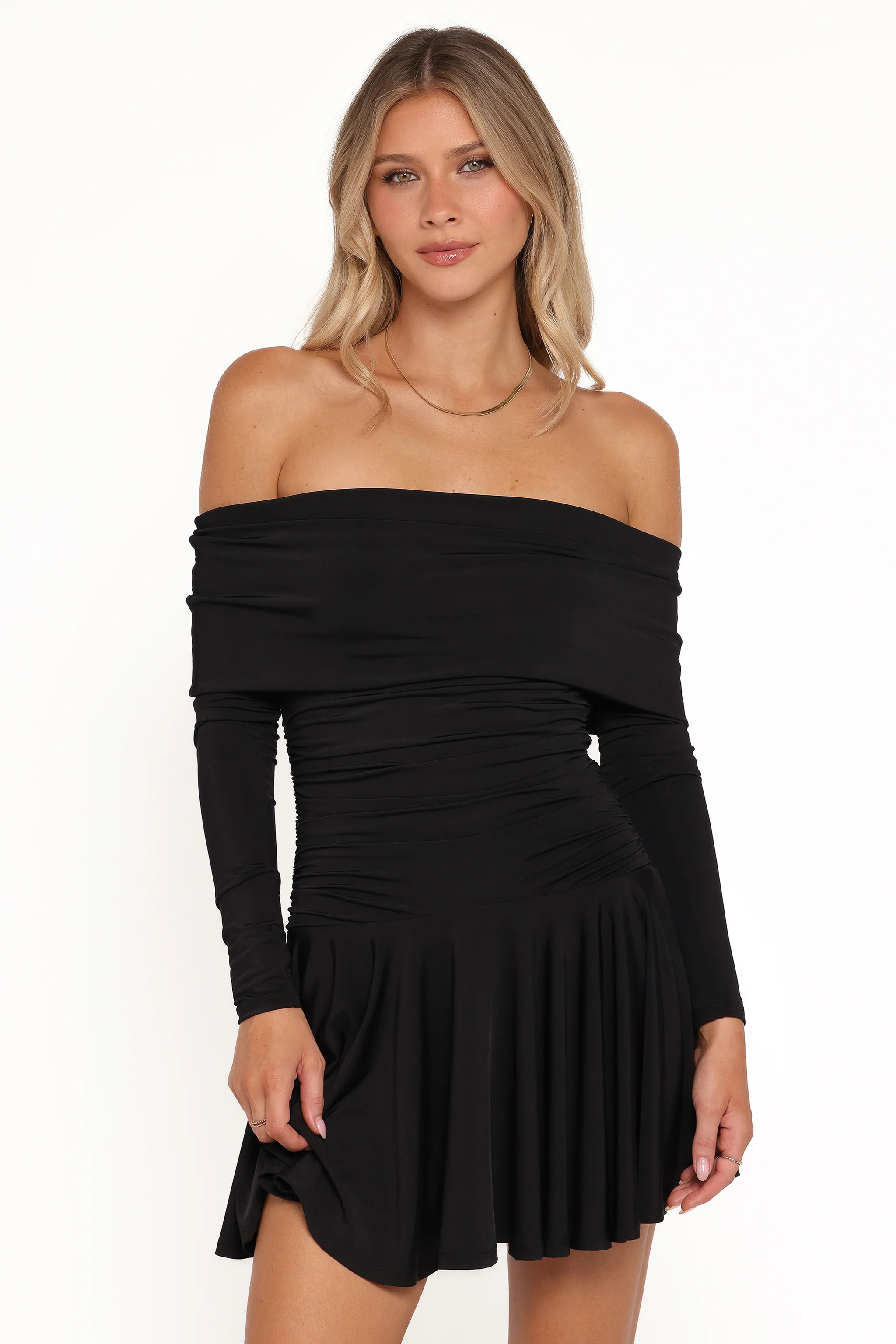 Messina Off Shoulder Mini Dress - Black | Petal & Pup (US)