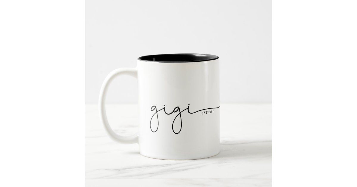 Gigi Established | Grandma Gift Two-Tone Coffee Mug | Zazzle.com | Zazzle