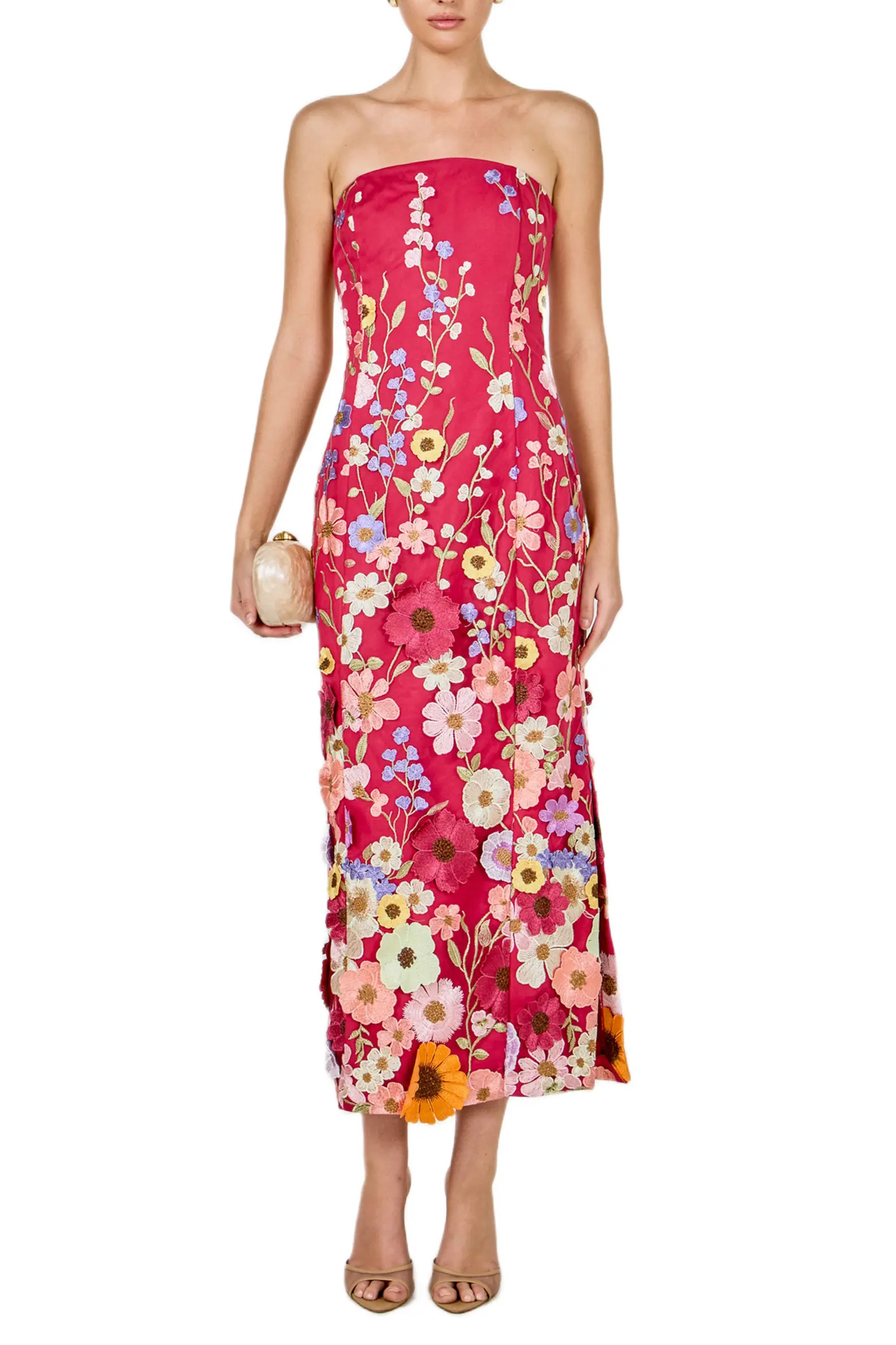 Floral Embroidered Strapless Maxi Dress (Women) | Nordstrom | Nordstrom