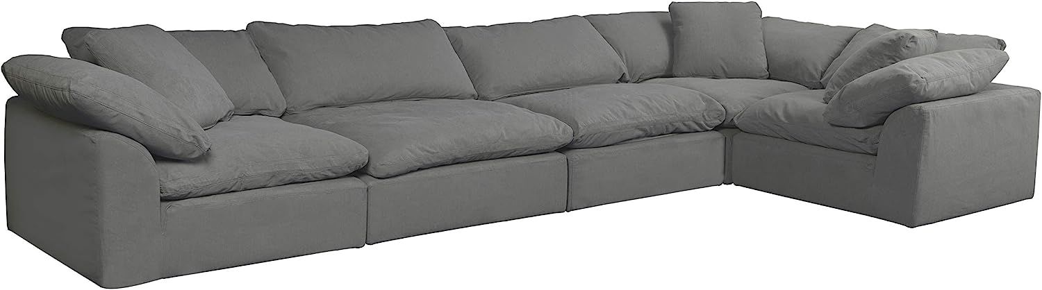Sunset Trading Cloud Puff 5 Piece Modular Performance Gray Sectional Slipcovered Sofa, Grey | Amazon (US)