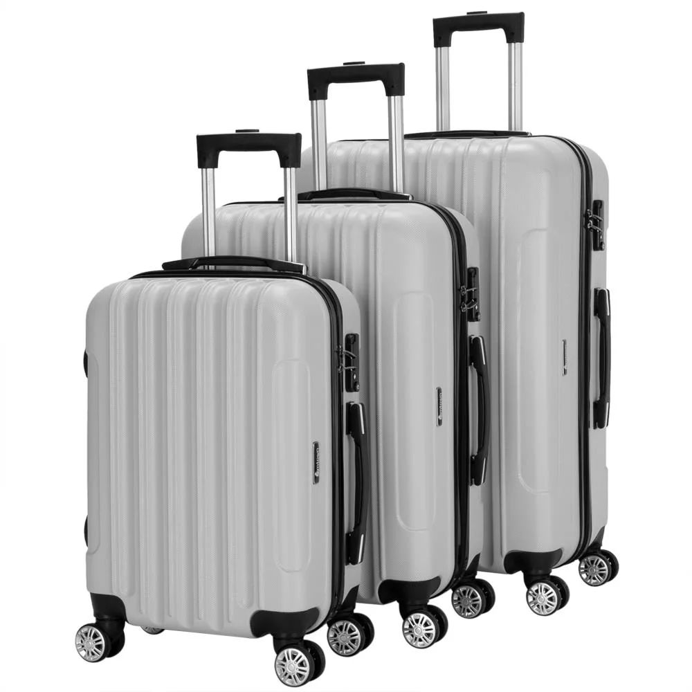 Zimtown 3 Piece Nested Spinner Suitcase Luggage Set With TSA Lock Gray - Walmart.com | Walmart (US)