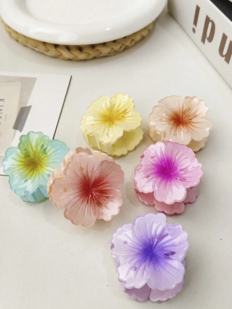 6pcs/Set Women Dopamine Gradient Chrysanthemum Flower Hair Clips, Suitable For Daily Hair Styling... | SHEIN