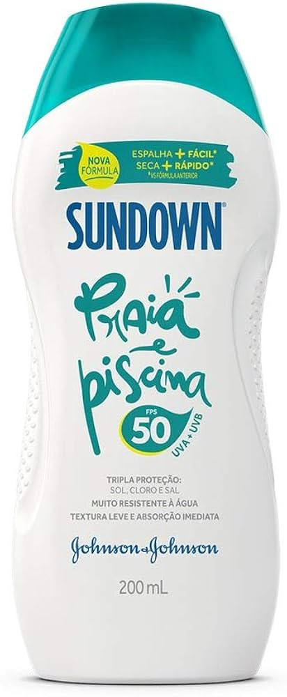 Sundown Protetor Solar Corpo e Rosto Praia e Piscina FPS 50, 200ml | Amazon (BR)