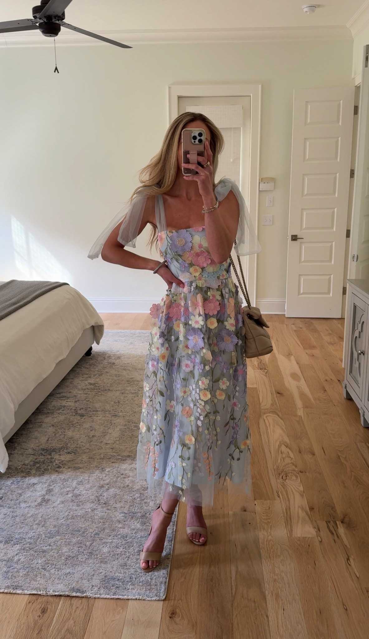 I’ve never gotten so many compliments on a dress before as I did on this one!! I wore it for a floral bouquets event brunch - wearing size xs. I sized down as I’m usually a small and I’m glad I did it fits perfect! Straps are adjustable - so pretty for an event, bridal shower, Easter, wedding, etc  