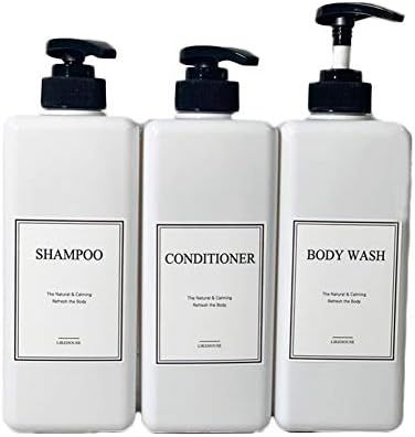 ORRDA 27.05 oz 3ps Pump Bottle of The Bathroom, Waterproof Label Sticker soap and Shower Dispense... | Amazon (US)