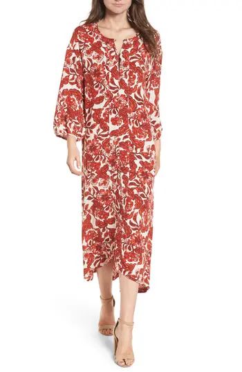 Women's Hinge Floral Print Maxi Dress, Size XX-Small - Red | Nordstrom