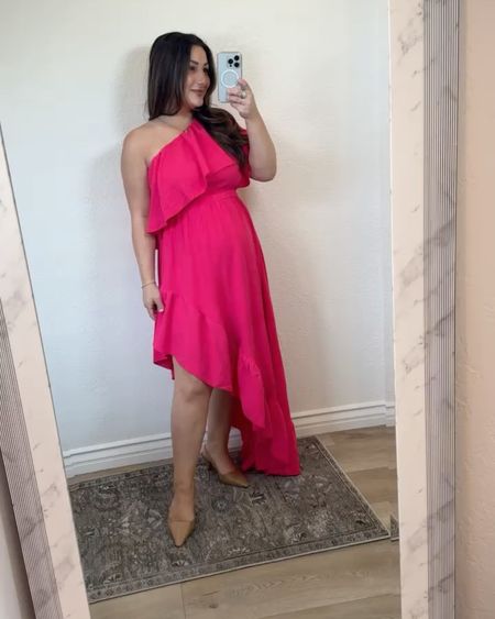 Pink amazon dress!
I am only 5’0” and it was just slightly long but I easily could have worn higher heels!!

26 weeks pregnant here and wearing a size small!

#LTKBump #LTKSeasonal #LTKParties
