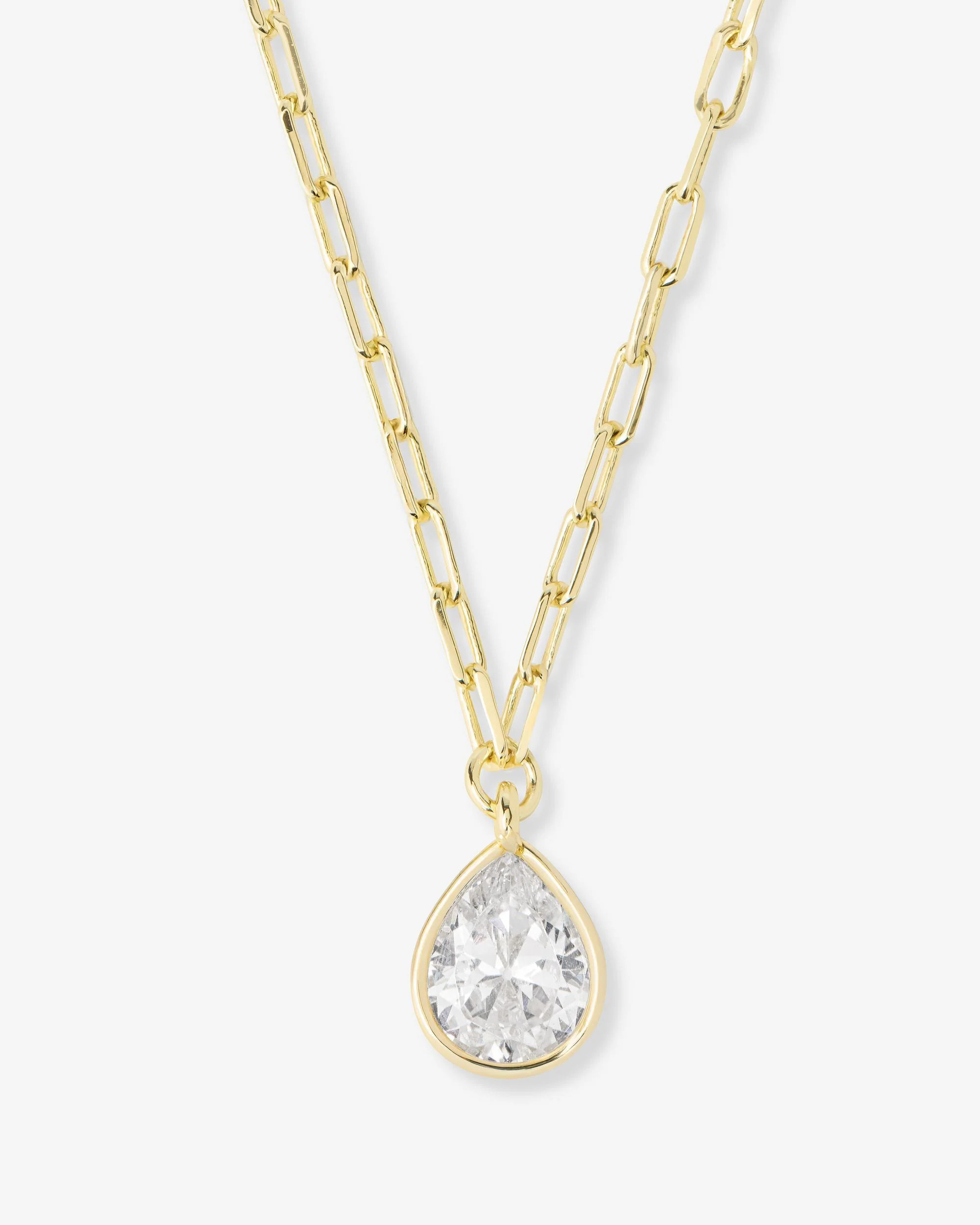 Drop of Perfection Necklace - Gold|White Diamondettes | Melinda Maria Jewelry