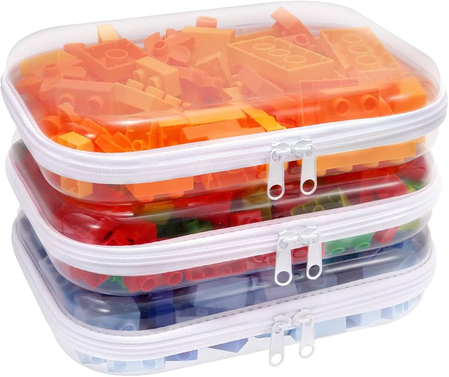 Clear Hard Plastic Zipper Case,Transparent Double Zippers Hard Pouch with 3pcs,Portable Travel Or... | Amazon (US)