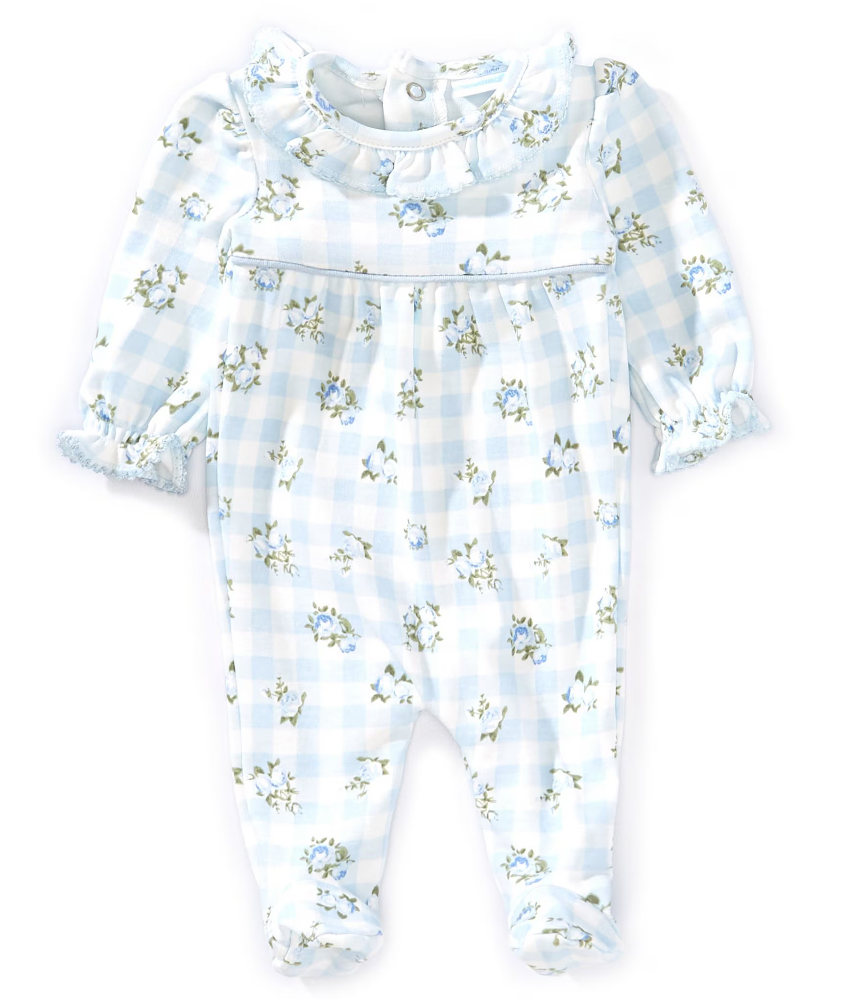 Baby Girls Long Sleeve Gingham Floral Footie Coverall | Dillard's