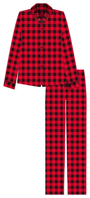 Women's Jammies For Your Families® Cozy Buffalo Plaid Frenchie Notch Set by Cuddl Duds® | Kohl's