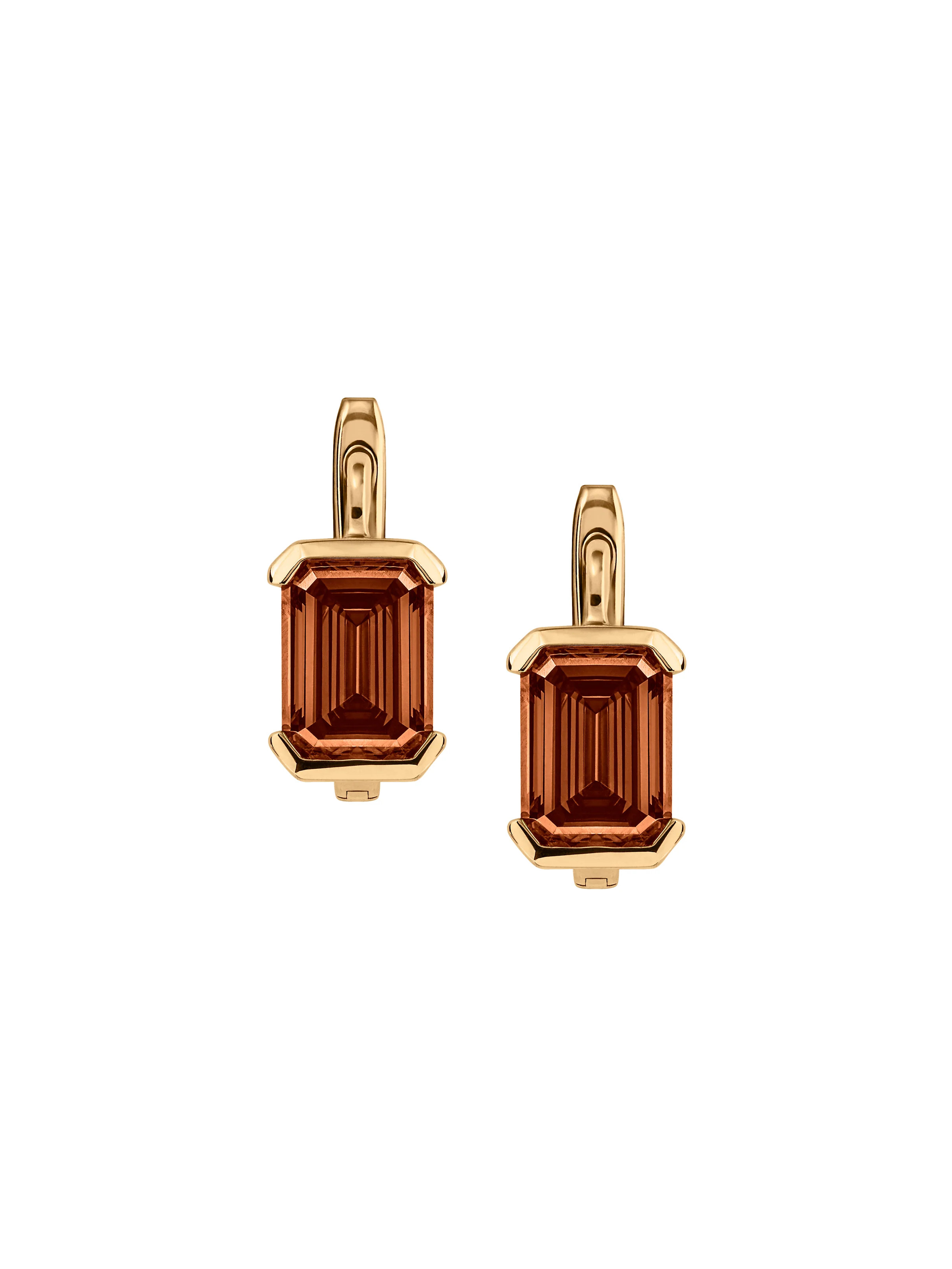 14K INÈS EMERALD-CUT EARRINGS IN LAB COGNAC DIAMOND | Dorsey