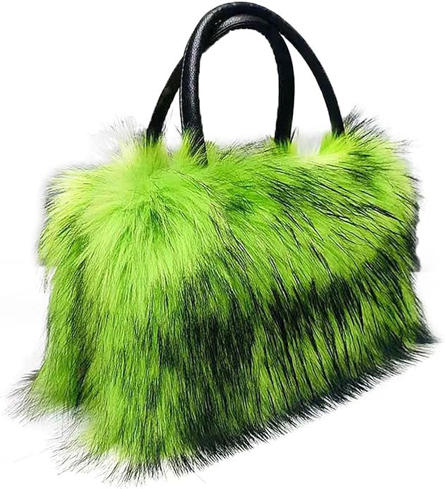 Women's Shoulder Handbags Faux Fur Tote Bag Fluffy Satchel Handbags for Women, Mom, Friend, Bride... | Amazon (US)