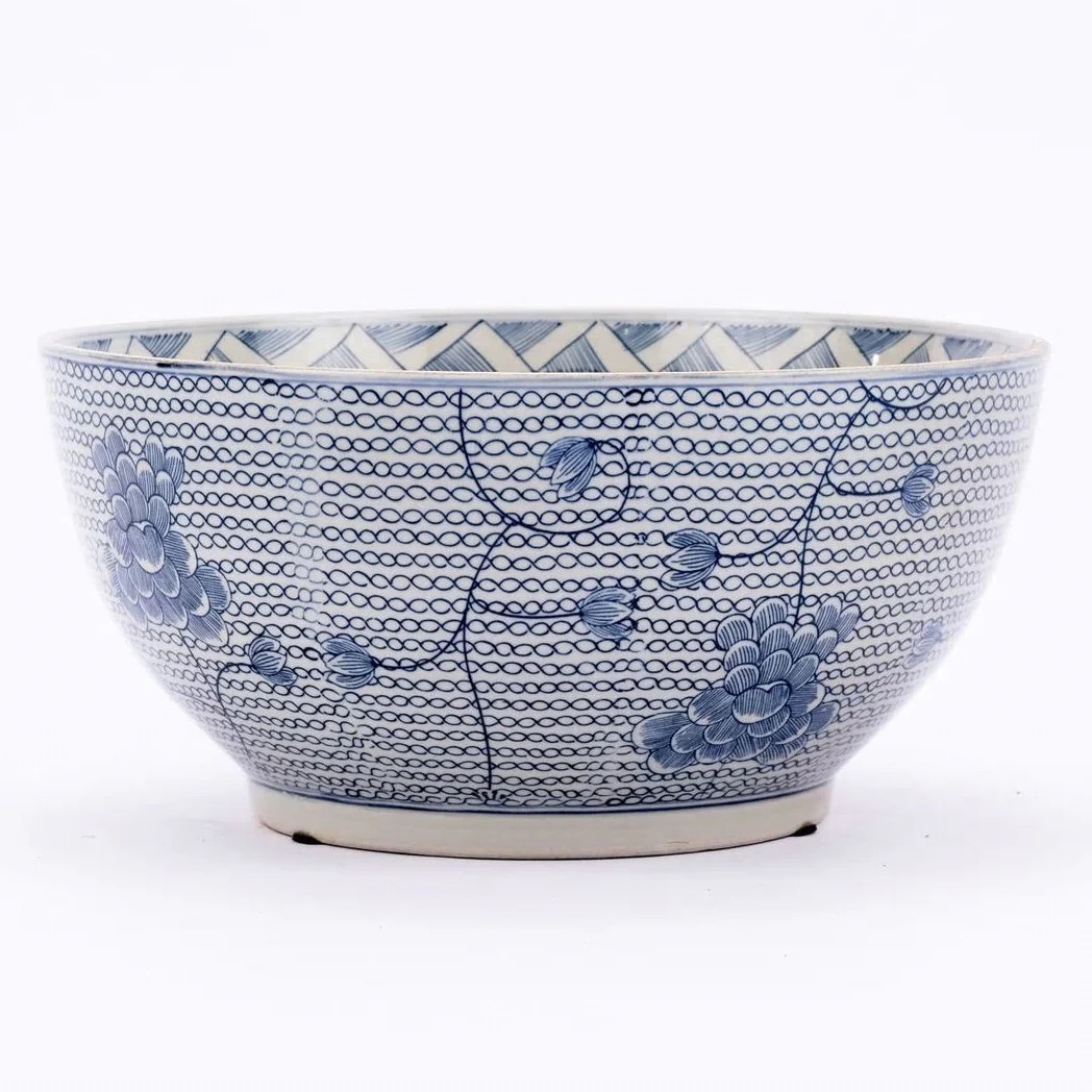 Blue & White Chain Bowl | Mintwood Home LLC - mintwoodhome.com
