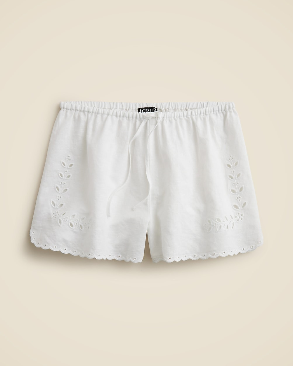Eyelet short in linen-cotton blend | J. Crew US