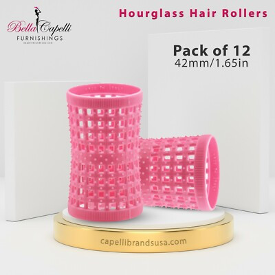 Large Pink 42mm /1.65in Pack of 12 - Hourglass Rollers All Hair Types Unisex | eBay | eBay US