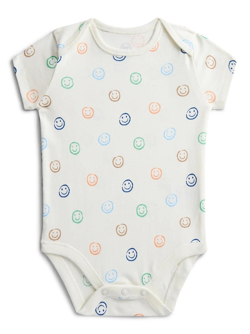 Wonder Nation Baby Boys Cotton Lap Shoulder Bodysuit, Sizes 0M-24M | Walmart (US)
