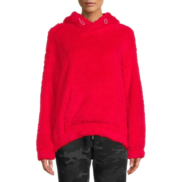 Athletic Works Women's Faux Sherpa Pullover Hoodie - Walmart.com | Walmart (US)