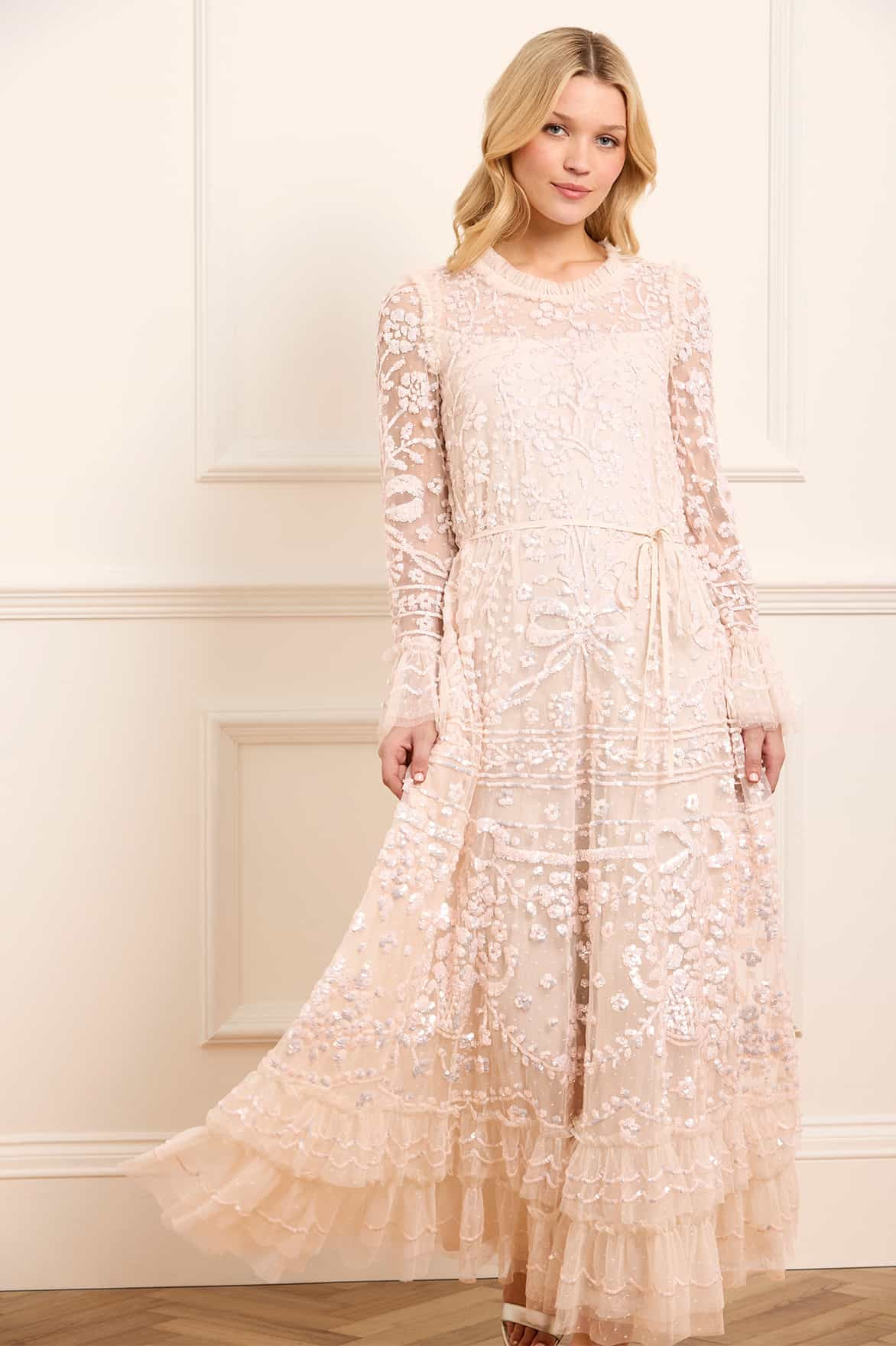 Celia Long Sleeve Ankle Gown | Needle & Thread US