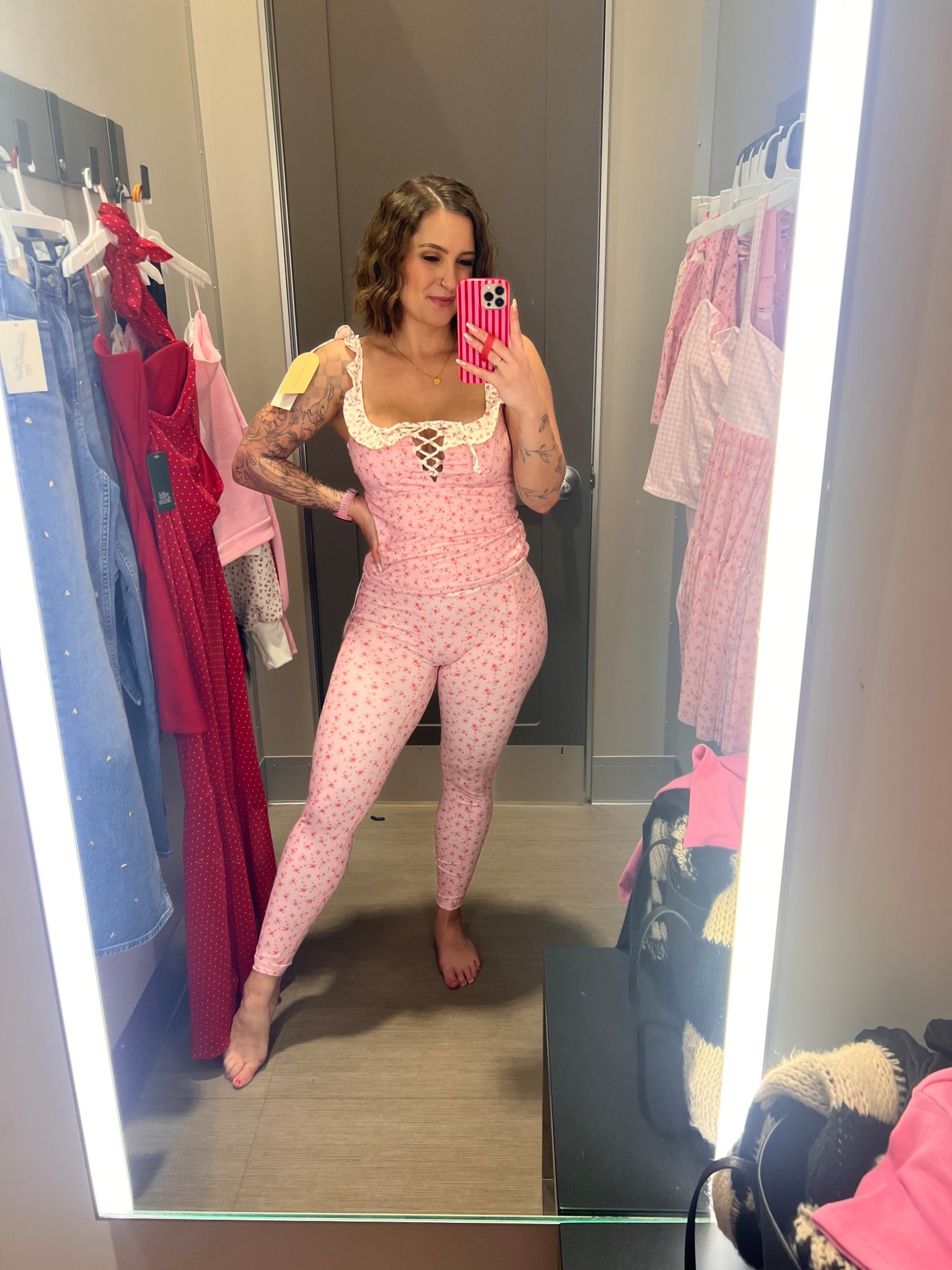 Cutest ruffle sleeves and lace up detail. Wearing a medium in both  

#LTKFindsUnder50 #LTKActive #LTKfitnessgoals