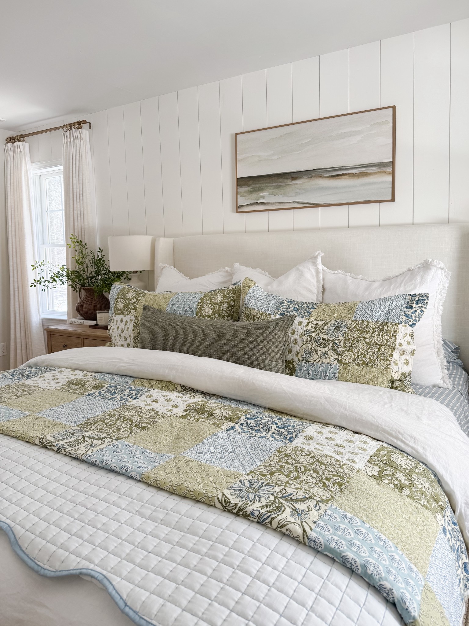 A cozy and welcoming coastal Amazon bedroom 🤍 This linen bedding has the prettiest floral pattern—and it’s such a great price point! It comes in several color options and washes well. Other highlights? Our table lamps and these spring throw pillows! 

#LTKHome