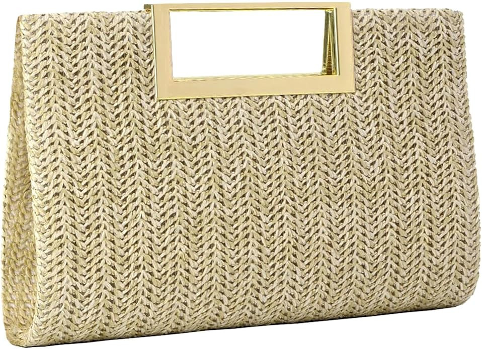Women Clutch Top Handbags Straw Raffia Bag Purse Woven Tote CrossBag for Women Beach Summer Trave... | Amazon (US)
