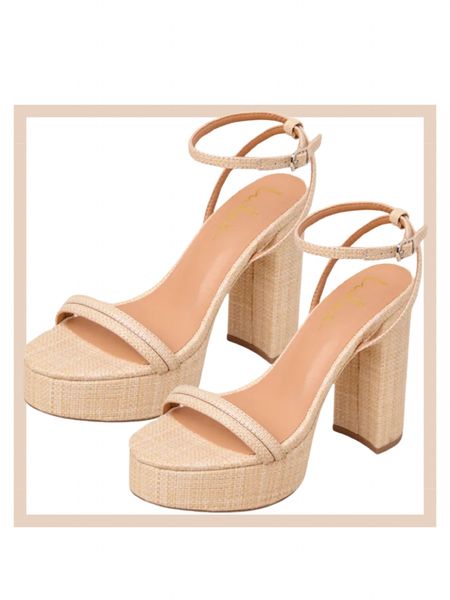 Raffia platform ankle strap high heeled sandals 

#LTKfindsunder100 #LTKstyletip #LTKshoecrush