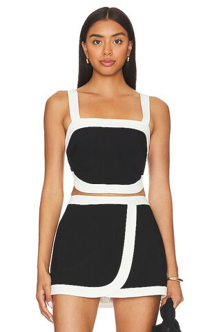 Amanda Uprichard Porsha Top in Black & Ivory from Revolve.com | Revolve Clothing (Global)