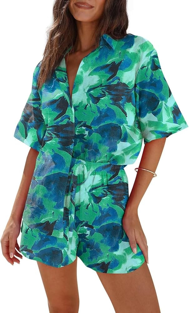 Brosloth Womens 2 Piece Shorts Set Summer Casual Boho Vacation Outfits | Amazon (US)