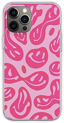 Amazon.com: Logoer Phone Case Hot Pink Melted Smiley Face Psychedelic Pattern Compatible with iPh... | Amazon (US)