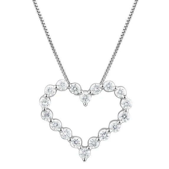 Unique Moments 1/4 Ct Lab Grown Diamond Heart Pendant Necklace in Silver (H-I, SI-I1) 18" for Wom... | Walmart (US)
