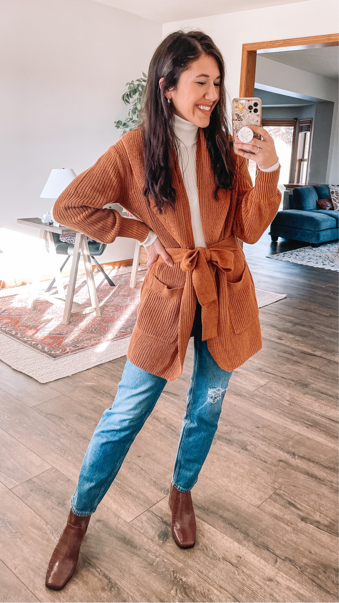 #walmartpartner winter outfits! #walmartfashion fall outfits, small in cardigan & xs in ribbed turtleneck. Straight jeans fit tts (wearing 2) & are the perfect fit!
@walmartfashion 

Holiday outfits
Walmart finds 
Walmart style 
Fall outfit 
Winter outfit 
Booties, boots

#LTKstyletip #LTKSeasonal #LTKunder50