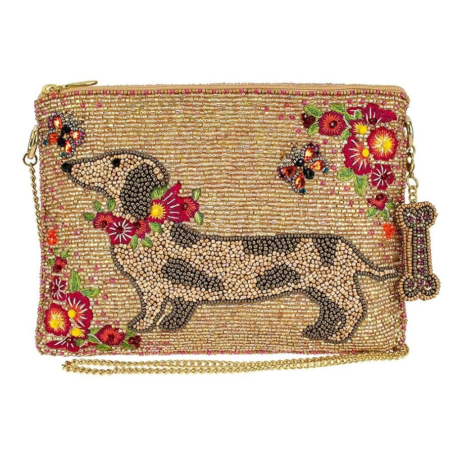 Mary Frances Doxie Beaded Dachshund Mini Crossbody Bag Clutch Purse with Floral Embroidery and Do... | Amazon (US)