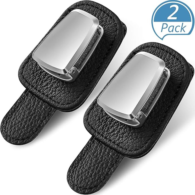 2 Packs Car Glasses Holder Universal Car Visor Sunglasses Holder Clip Leather Eyeglasses Hanger a... | Amazon (US)
