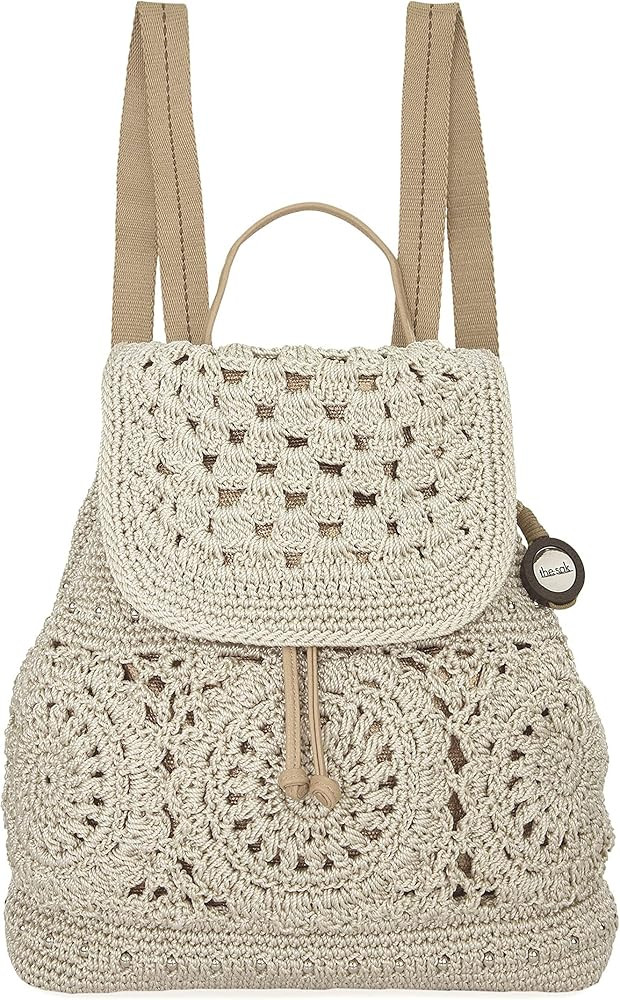 The Sak Sayulita Backpack in Leather, Adjustable, Removable Straps, Natural Medallion | Amazon (US)