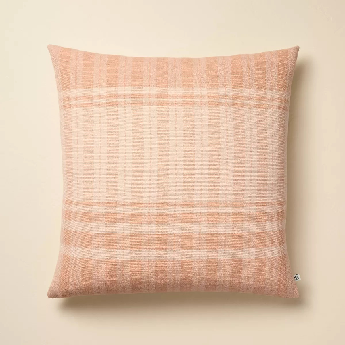 24"x24" Tonal Plaid Square Throw Pillow Blush - Hearth & Hand™ with Magnolia | Target