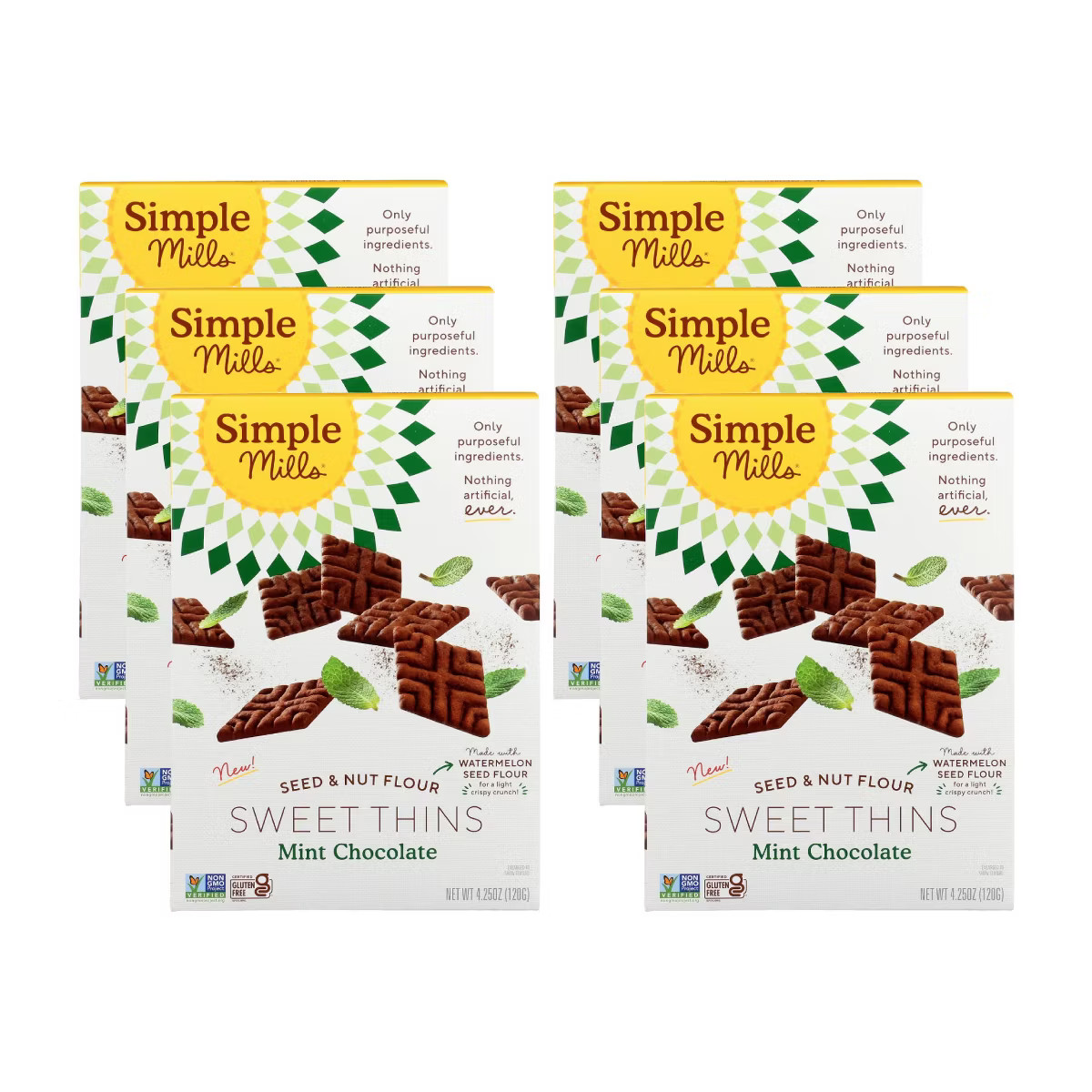 Simple Mills Mint Chocolate Sweet Thins - Case of 6/4.25 oz | Target