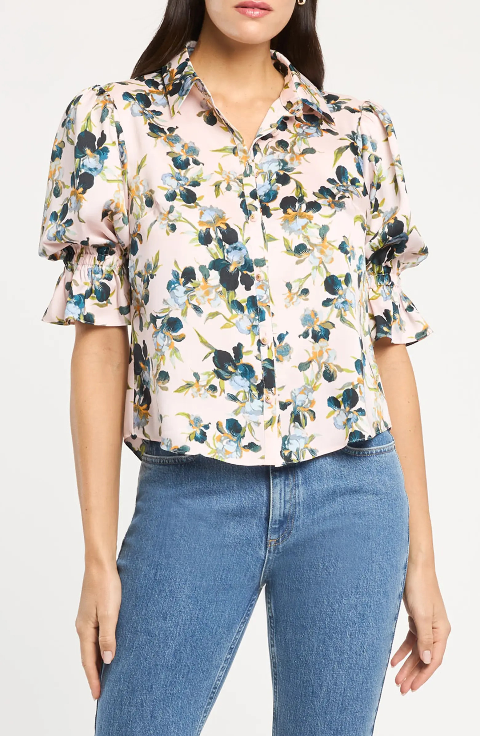 Trailing Iris Fiona Floral Button-Up Top | Nordstrom
