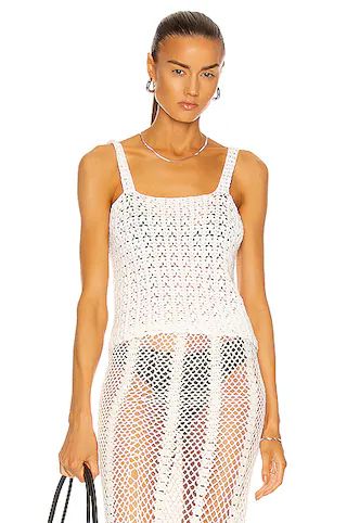 Darcey Crochet Tank Top | FWRD 