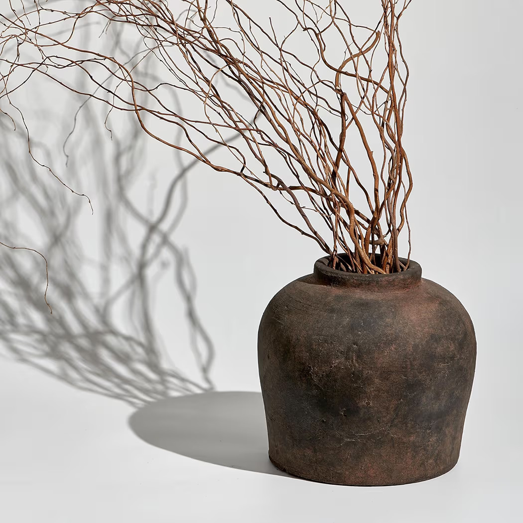 LB2 Brown Ceramic Large Vase, 11" Tall Zen Style vase, Terra Cotta Pitcher, Distressed Farmhouse ... | Amazon (US)