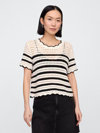 Crochet Stripe Top | Gap Factory