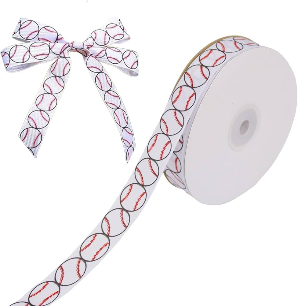 50 Yards Sports Baseball Ribbon, Red and White Striped, Grosgrain Fabric, Perfect for DIY Gift Wr... | Amazon (US)