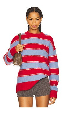 SAMSOE SAMSOE Sajeanne Sweater in Haute Red Stripe from Revolve.com | Revolve Clothing (Global)