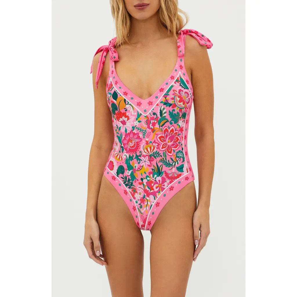 Beach Riot Akira One-Piece Swimsuit in Passion Floral at Nordstrom, Size Large | Nordstrom